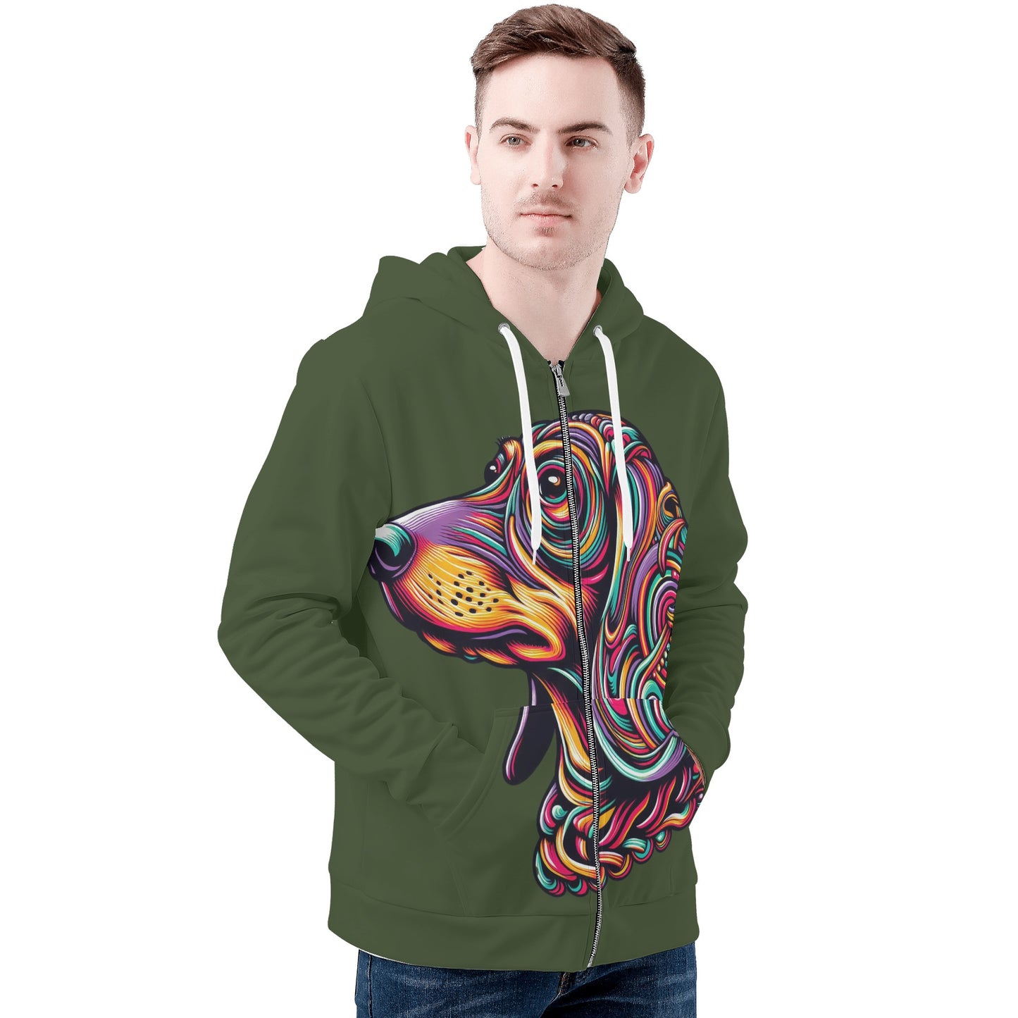 King - All Over Print Zip Up Hoodie