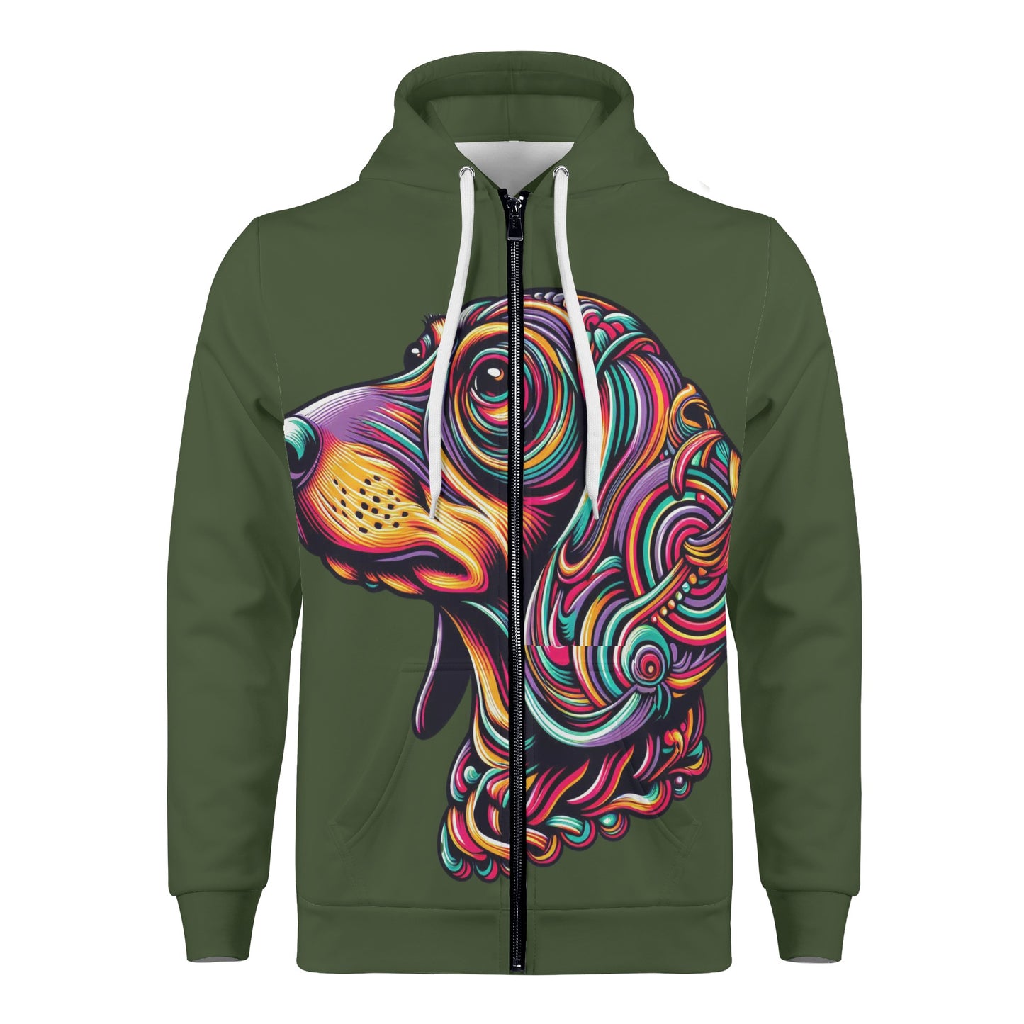 King - All Over Print Zip Up Hoodie