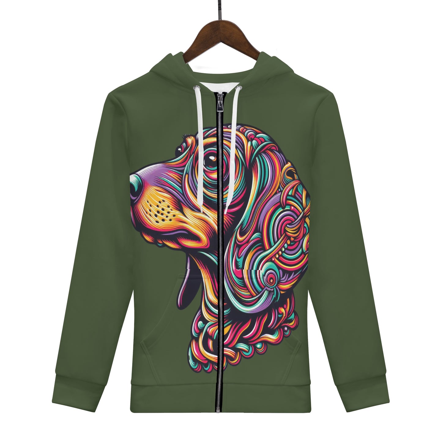 King - All Over Print Zip Up Hoodie