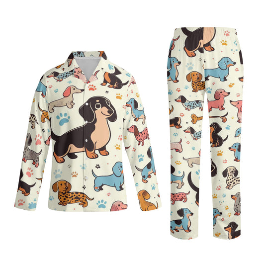 Ritz - Pijamas de mujer con estampado integral para amantes de los perros salchicha