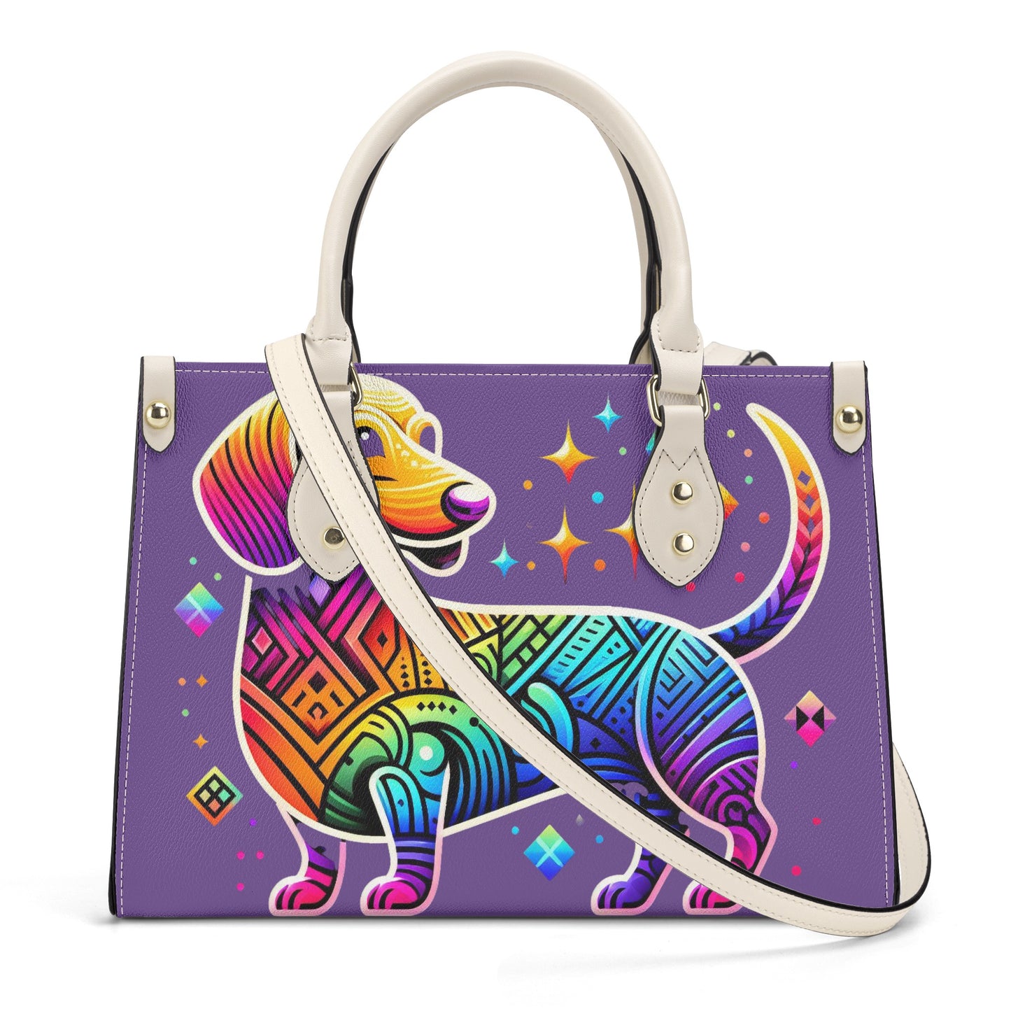 Rainbow - Bolso de mujer de lujo para amantes de los perros salchicha