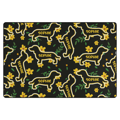 Custom Living Room Carpet Rug with dachshund Name - Living Room Carpet Rug