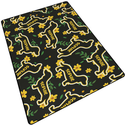 Custom Living Room Carpet Rug with dachshund Name - Living Room Carpet Rug