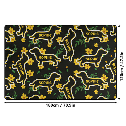 Custom Living Room Carpet Rug with dachshund Name - Living Room Carpet Rug