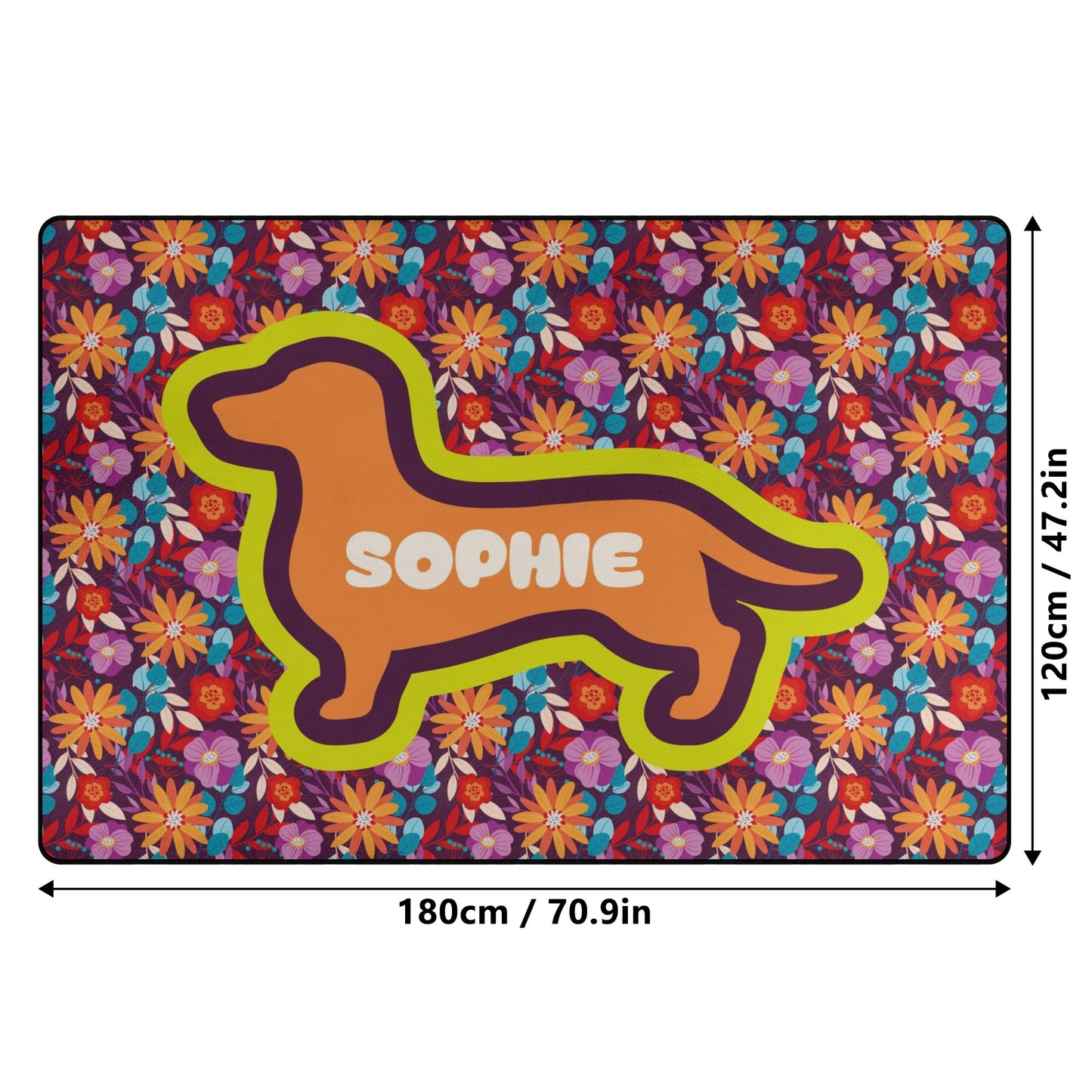 Custom Living Room Carpet Rug with dachshund Name - Living Room Carpet Rug