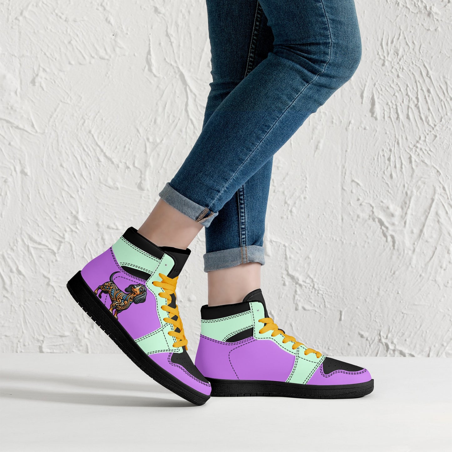 Blythe -  High Top Leather Sneakers