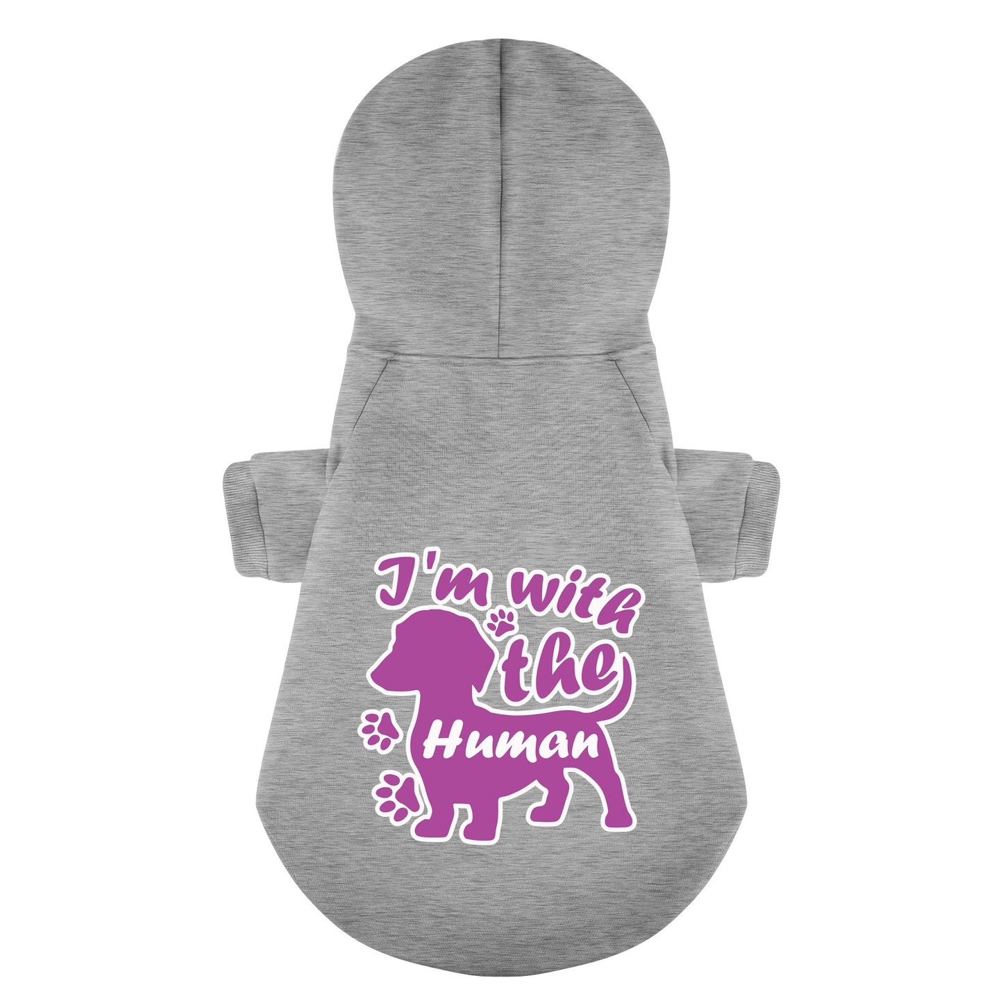 Im with Human - Personalized Dachshund Hoodies with Funny Quotes – Stylish, Cozy, and Premium 100% Cotton