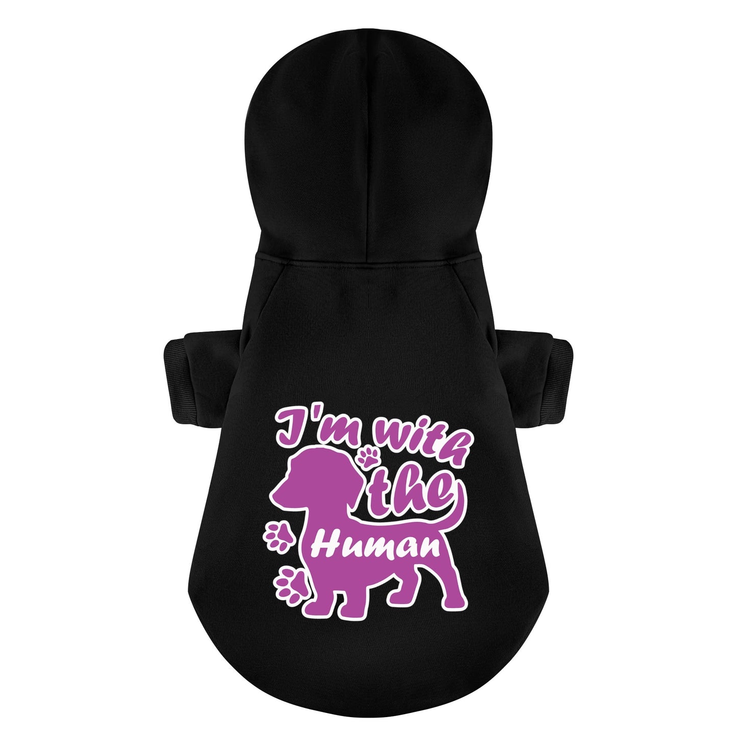 Im with Human - Personalized Dachshund Hoodies with Funny Quotes – Stylish, Cozy, and Premium 100% Cotton