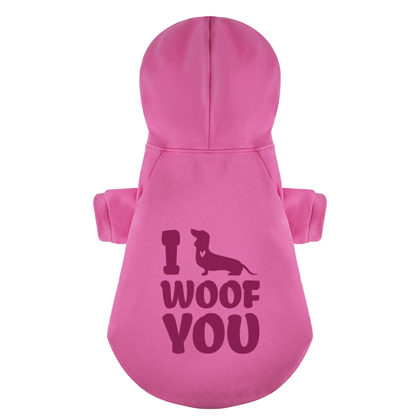 I WOOF YOU - Personalized Dachshund Hoodies with Funny Quotes – Stylish, Cozy, and Premium 100% Cotton