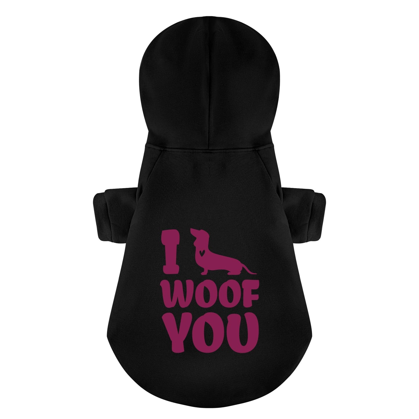 I WOOF YOU - Personalized Dachshund Hoodies with Funny Quotes – Stylish, Cozy, and Premium 100% Cotton