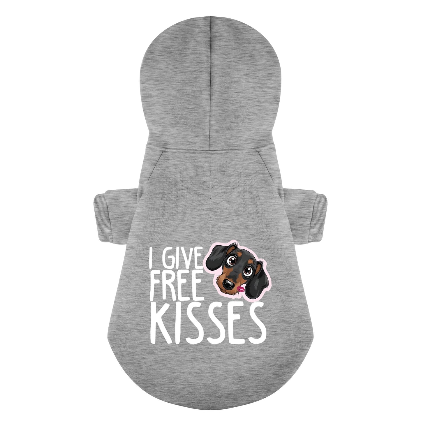 I Give Free Kisses - Personalized Dachshund Hoodies with Funny Quotes – Stylish, Cozy, and Premium 100% Cotton