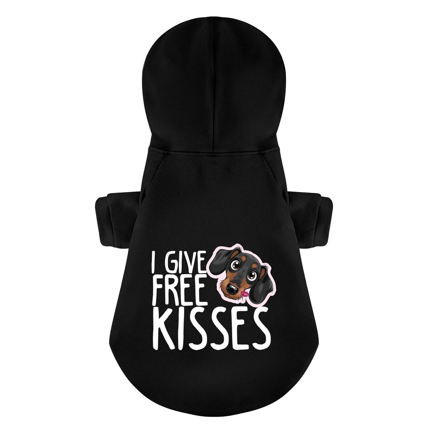 I Give Free Kisses - Personalized Dachshund Hoodies with Funny Quotes – Stylish, Cozy, and Premium 100% Cotton