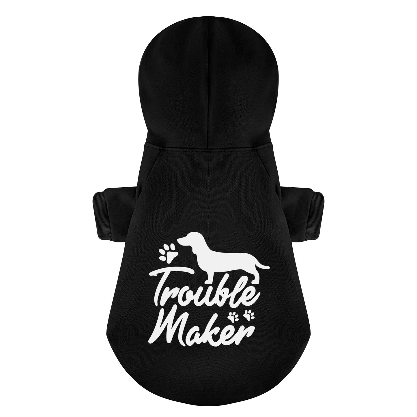 Trouble Maker - Personalized Dachshund Hoodies with Funny Quotes – Stylish, Cozy, and Premium 100% Cotton