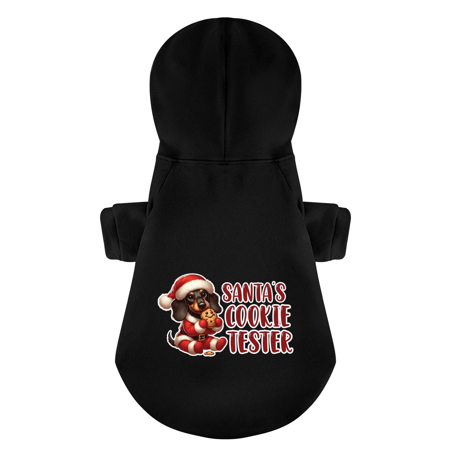 Santas Cookie Tester - Personalized Dachshund Hoodies with Funny Quotes – Stylish, Cozy, and Premium 100% Cotton