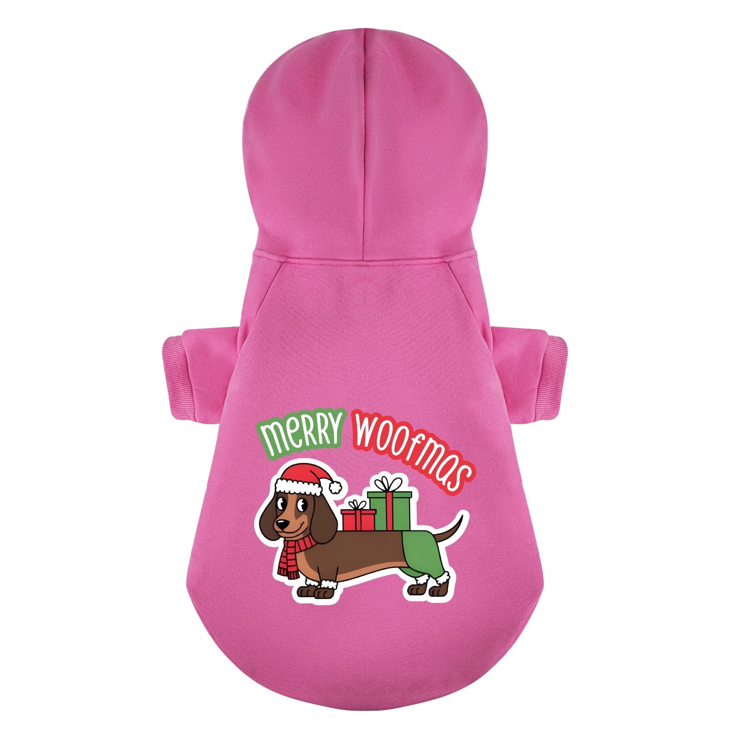 MERRY WOOFMAS - Personalized Dachshund Hoodies with Funny Quotes – Stylish, Cozy, and Premium 100% Cotton