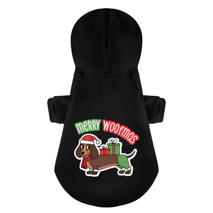 MERRY WOOFMAS - Personalized Dachshund Hoodies with Funny Quotes – Stylish, Cozy, and Premium 100% Cotton