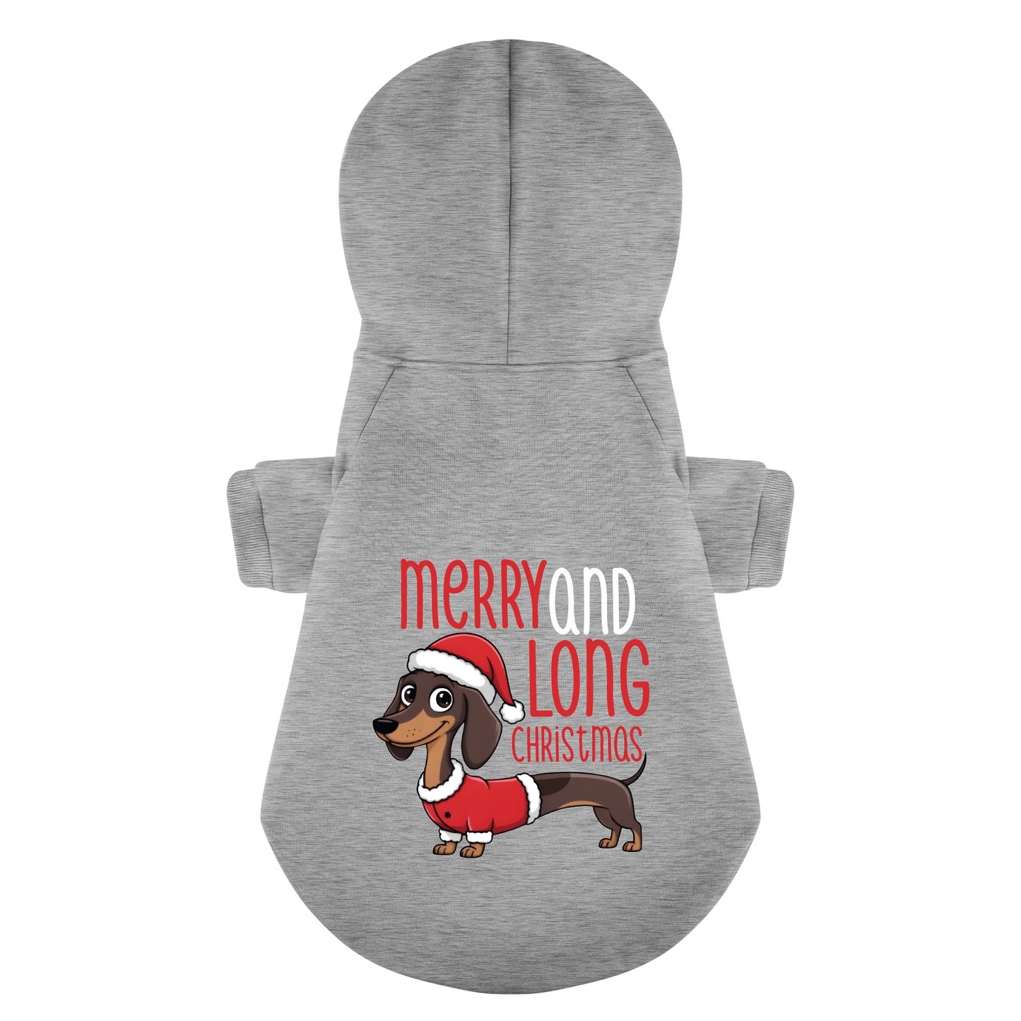 MERRY AND LONG CHRISTMAS - Personalized Dachshund Hoodies with Funny Quotes – Stylish, Cozy, and Premium 100% Cotton