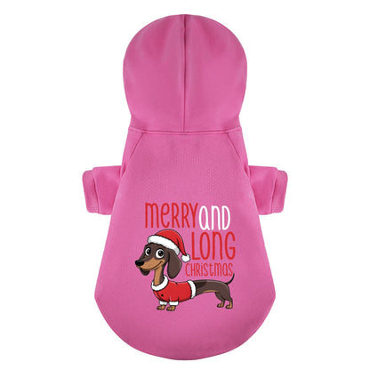 MERRY AND LONG CHRISTMAS - Personalized Dachshund Hoodies with Funny Quotes – Stylish, Cozy, and Premium 100% Cotton