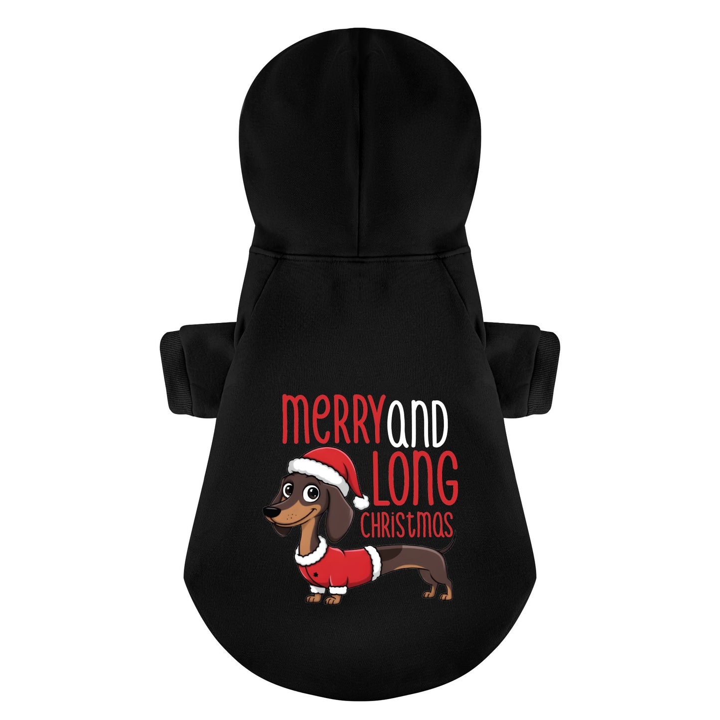 MERRY AND LONG CHRISTMAS - Personalized Dachshund Hoodies with Funny Quotes – Stylish, Cozy, and Premium 100% Cotton