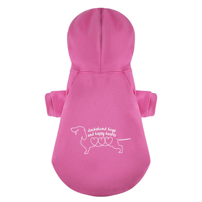 Happy Hearts- Personalized Dachshund Hoodies with Funny Quotes – Stylish, Cozy, and Premium 100% Cotton