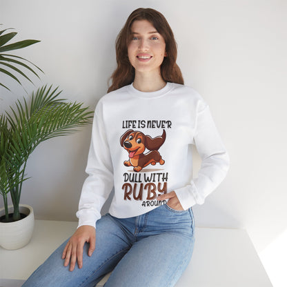 Custom Sweatshirt  with dachshund Name  -  Unisex Sweatshirt
