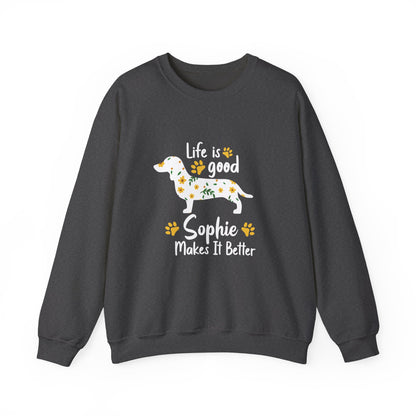Custom Sweatshirt  with dachshund Name  -  Unisex Sweatshirt
