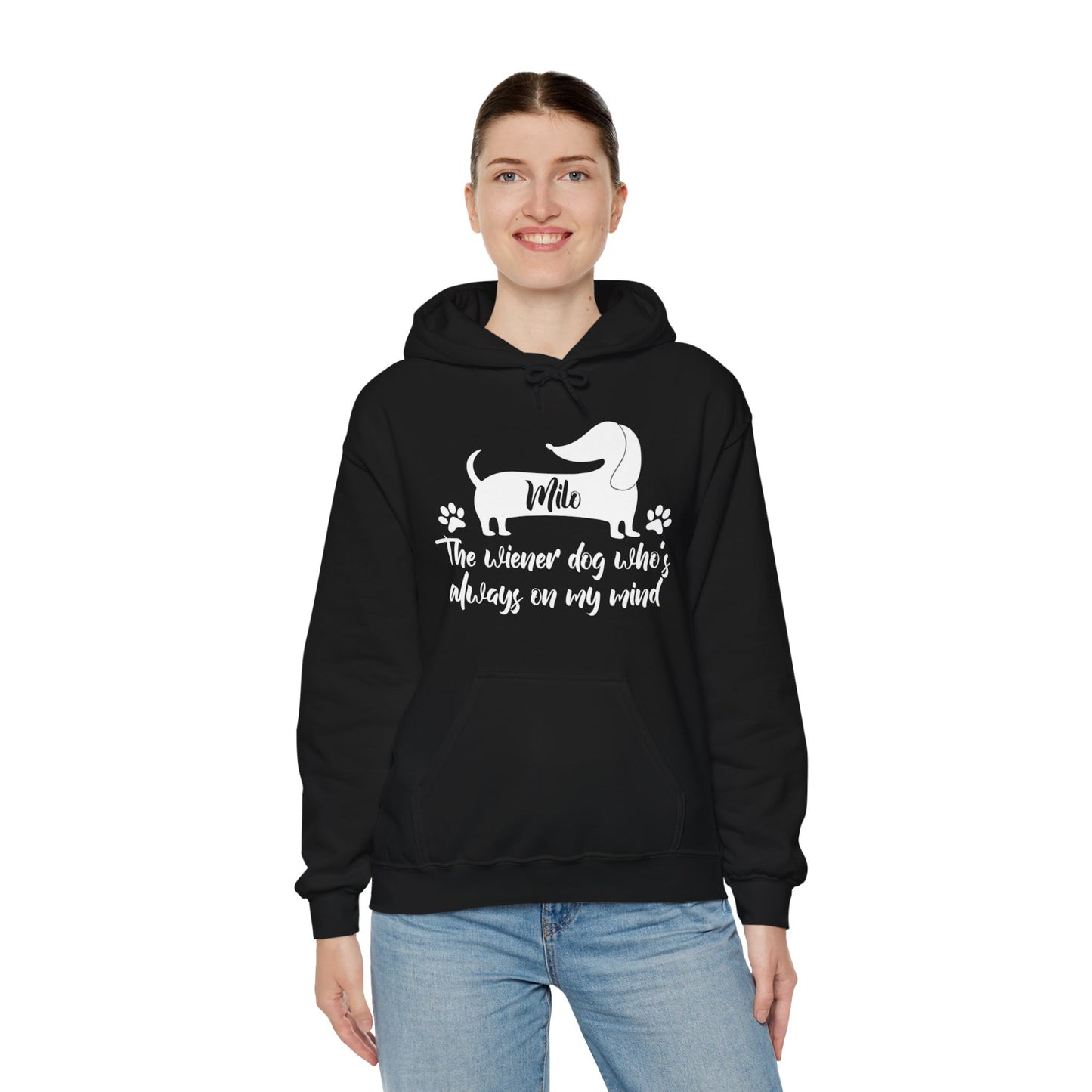 Custom Hoodie with dachshund Name  - Unisex Hoodie