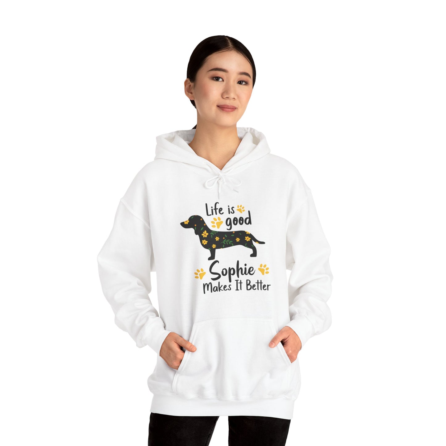 Custom Hoodie with dachshund Name  - Unisex Hoodie