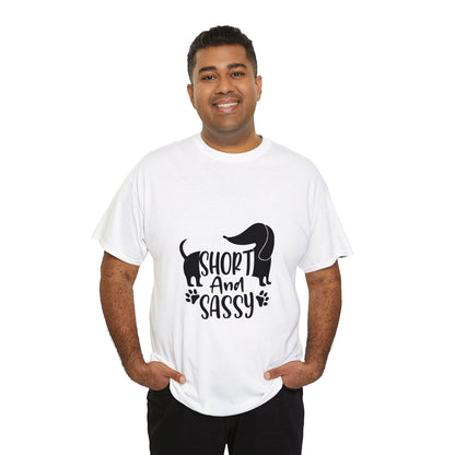 Short and sassy - Unisex Cotton T-Shirt for dachshund lovers