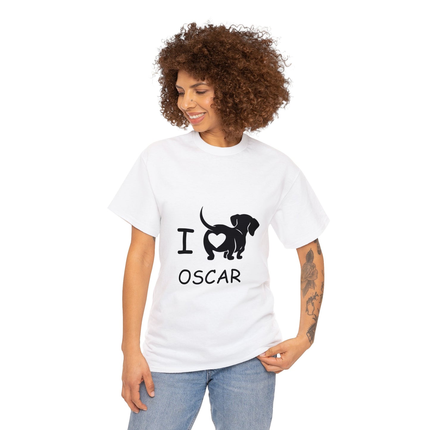 I love my doxie - Custom T-shirt  with dachshund  Name