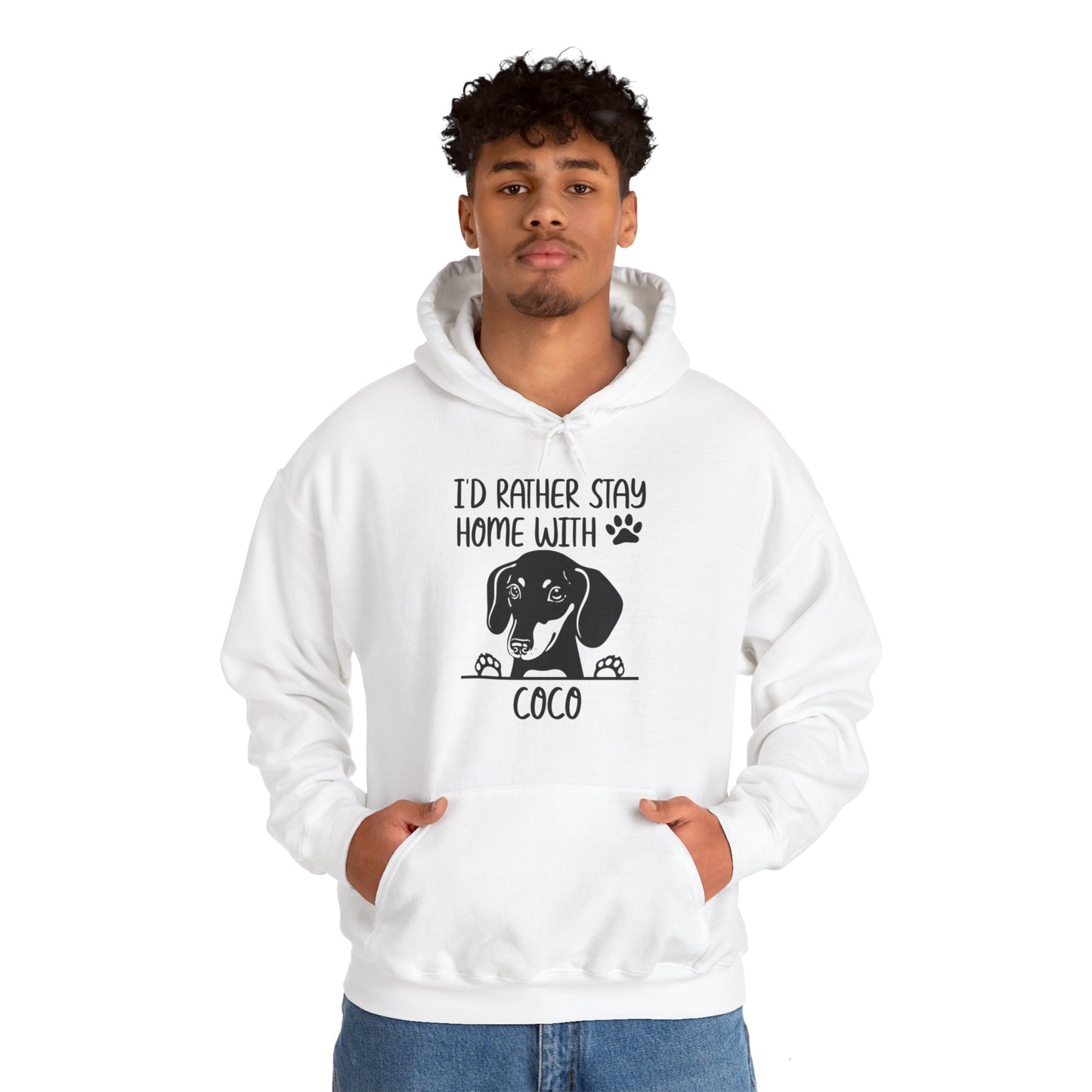 Sudadera con capucha personalizada con nombre de perro salchicha - Sudadera con capucha unisex 