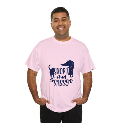 Short and sassy - Unisex Cotton T-Shirt for dachshund lovers