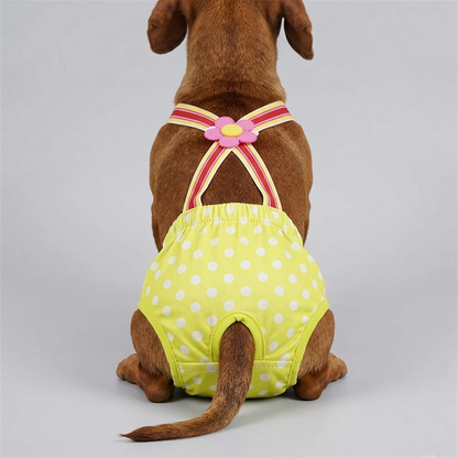 Pawzy Dachshund Cartoon Print Diaper  – Washable Dog Sanitary with Adjustable Straps