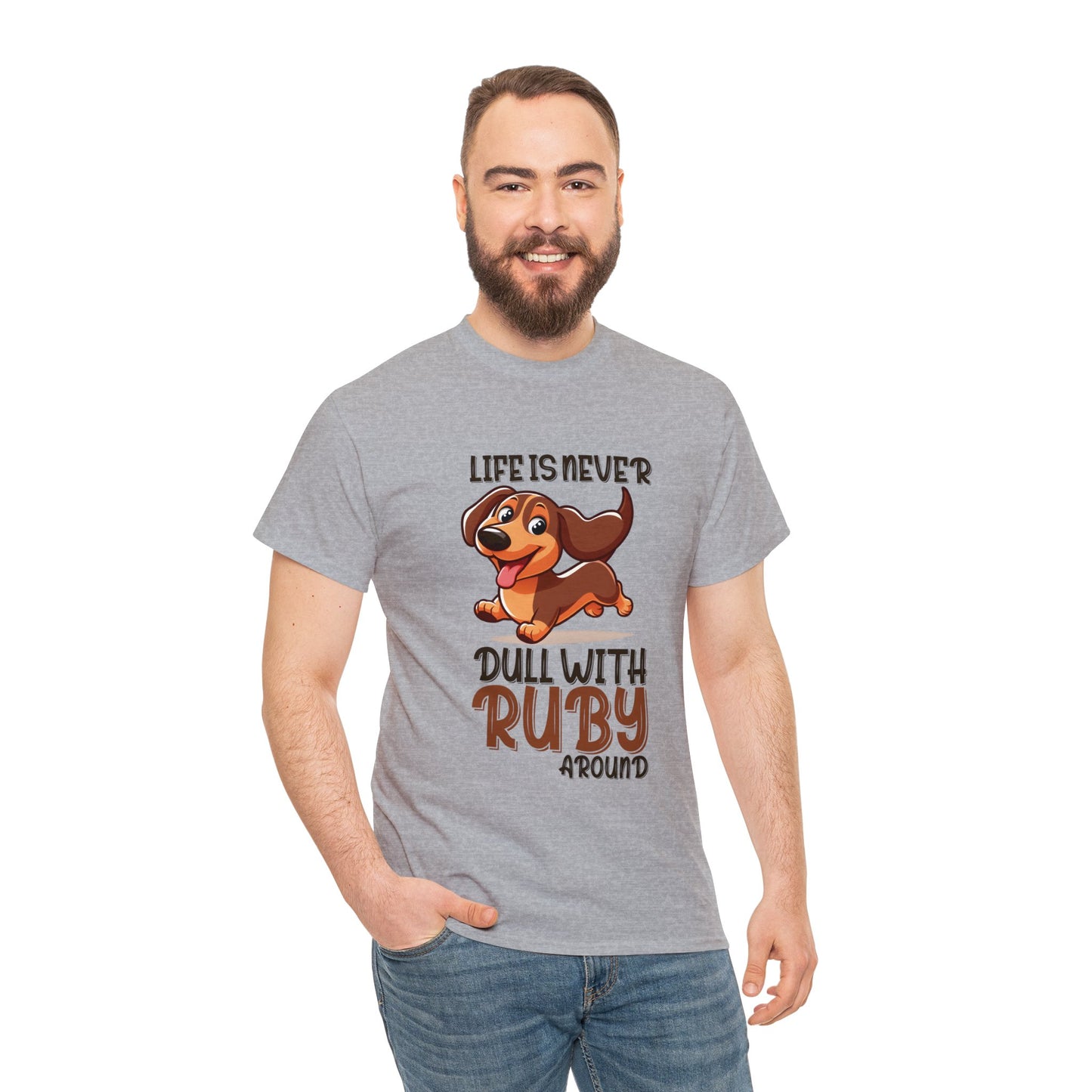 Camiseta personalizada con nombre de perro salchicha 