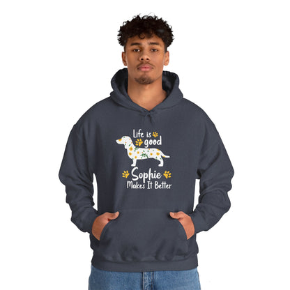 Custom Hoodie with dachshund Name  - Unisex Hoodie