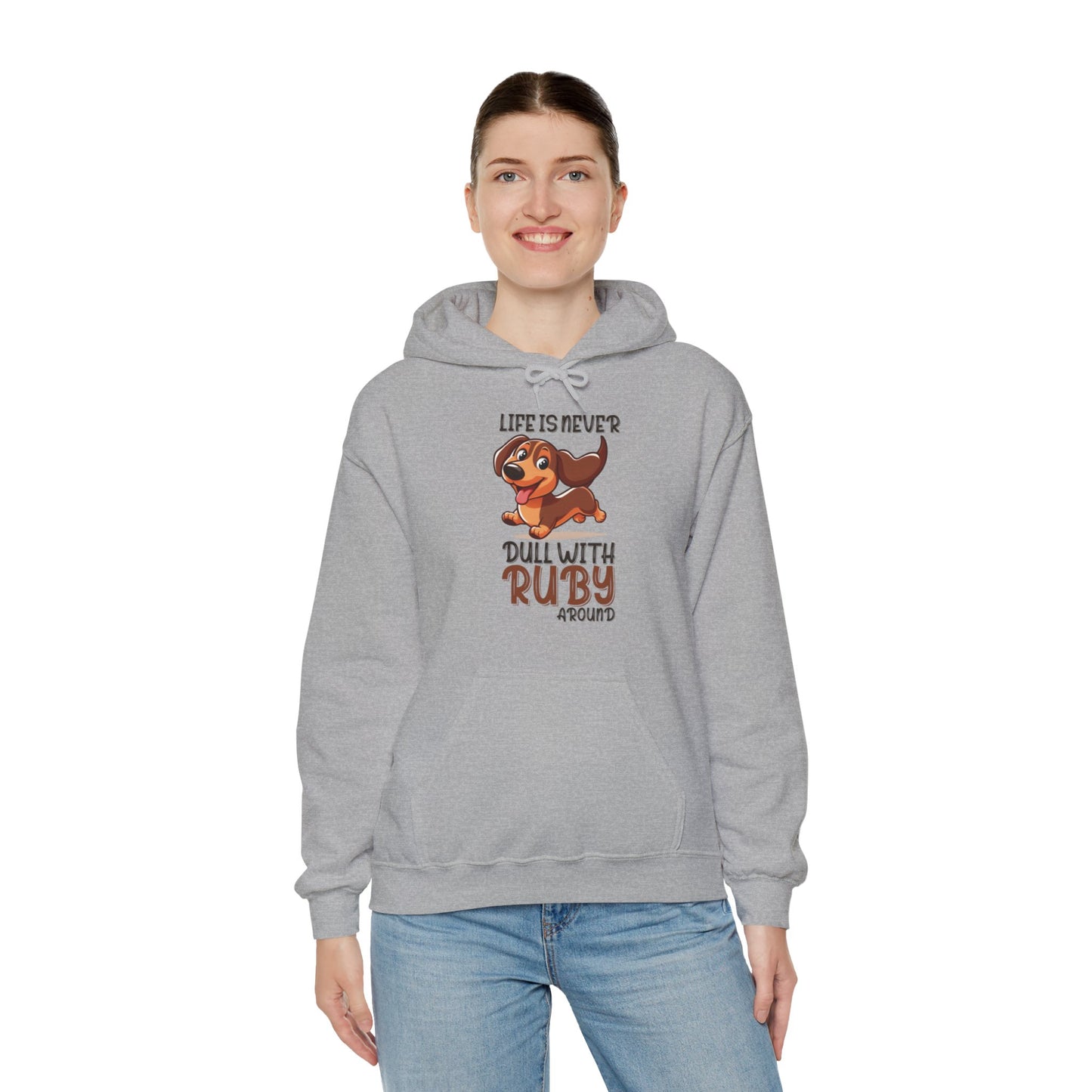 Sudadera con capucha personalizada con nombre de perro salchicha - Sudadera con capucha unisex 