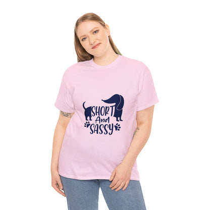 Short and sassy - Unisex Cotton T-Shirt for dachshund lovers