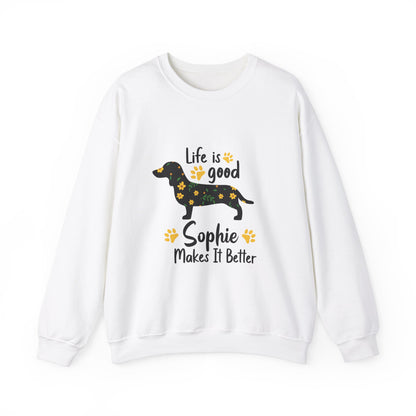 Custom Sweatshirt  with dachshund Name  -  Unisex Sweatshirt
