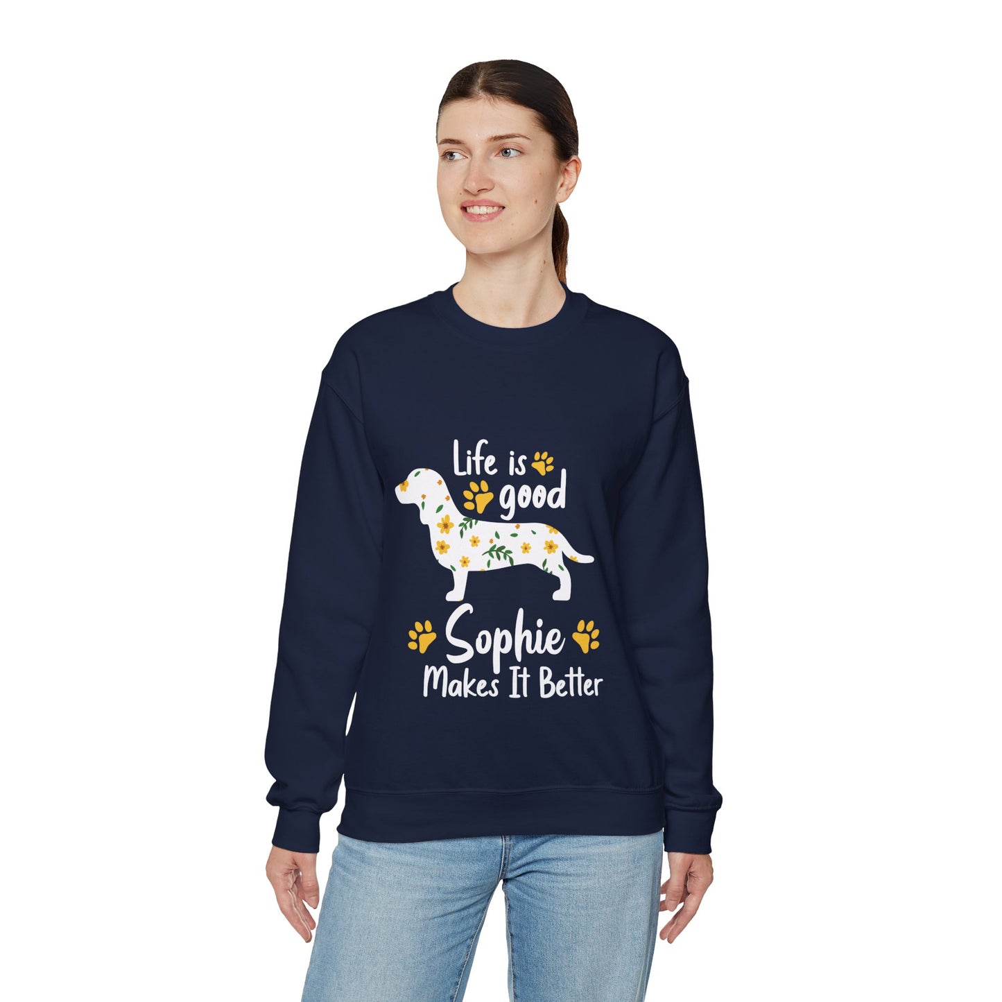 Sudadera personalizada con nombre de perro salchicha - Sudadera unisex 