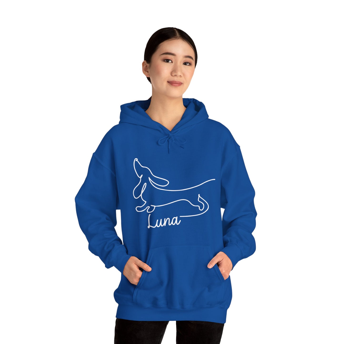 Sudadera con capucha personalizada con nombre de perro salchicha - Sudadera con capucha unisex 