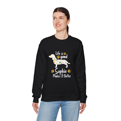 Custom Sweatshirt  with dachshund Name  -  Unisex Sweatshirt