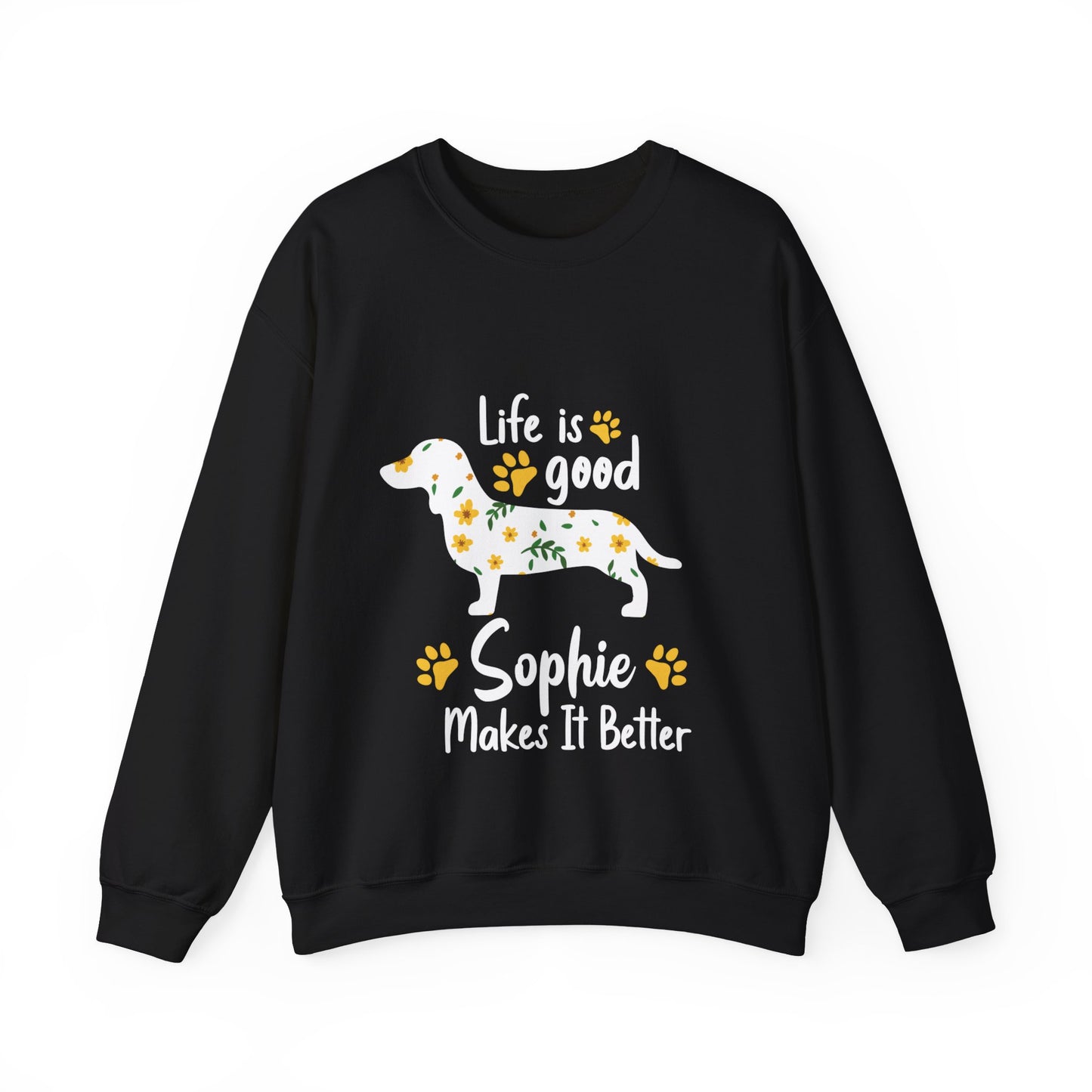 Custom Sweatshirt  with dachshund Name  -  Unisex Sweatshirt