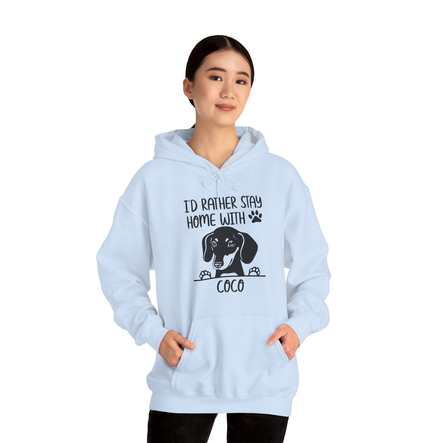 Sudadera con capucha personalizada con nombre de perro salchicha - Sudadera con capucha unisex 