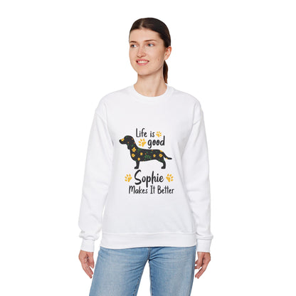 Custom Sweatshirt  with dachshund Name  -  Unisex Sweatshirt