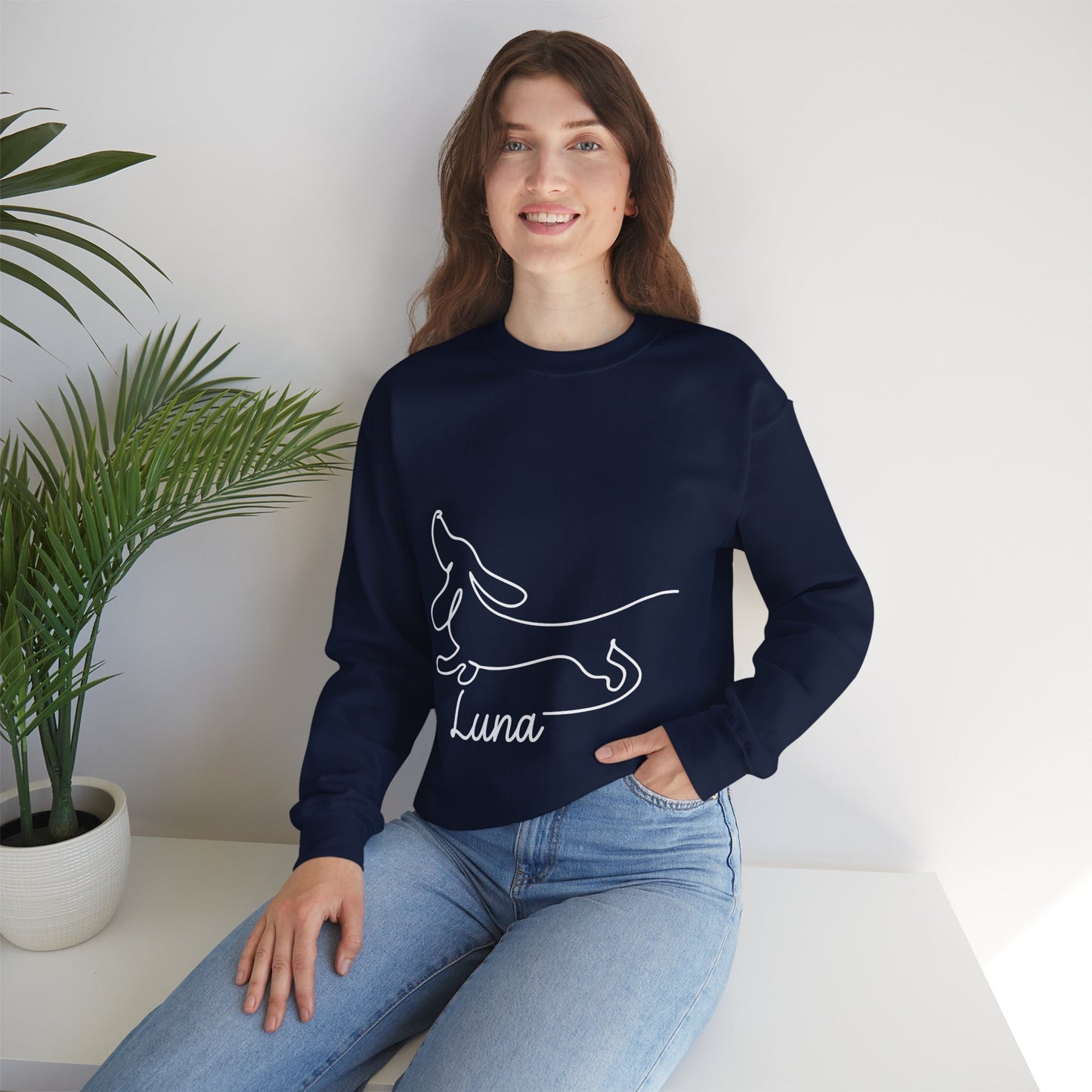 Custom Sweatshirt  with dachshund Name  -  Unisex Sweatshirt for Dachshund lovers