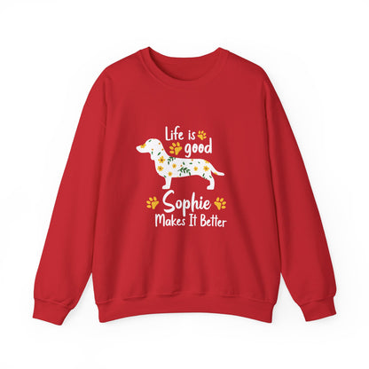 Custom Sweatshirt  with dachshund Name  -  Unisex Sweatshirt
