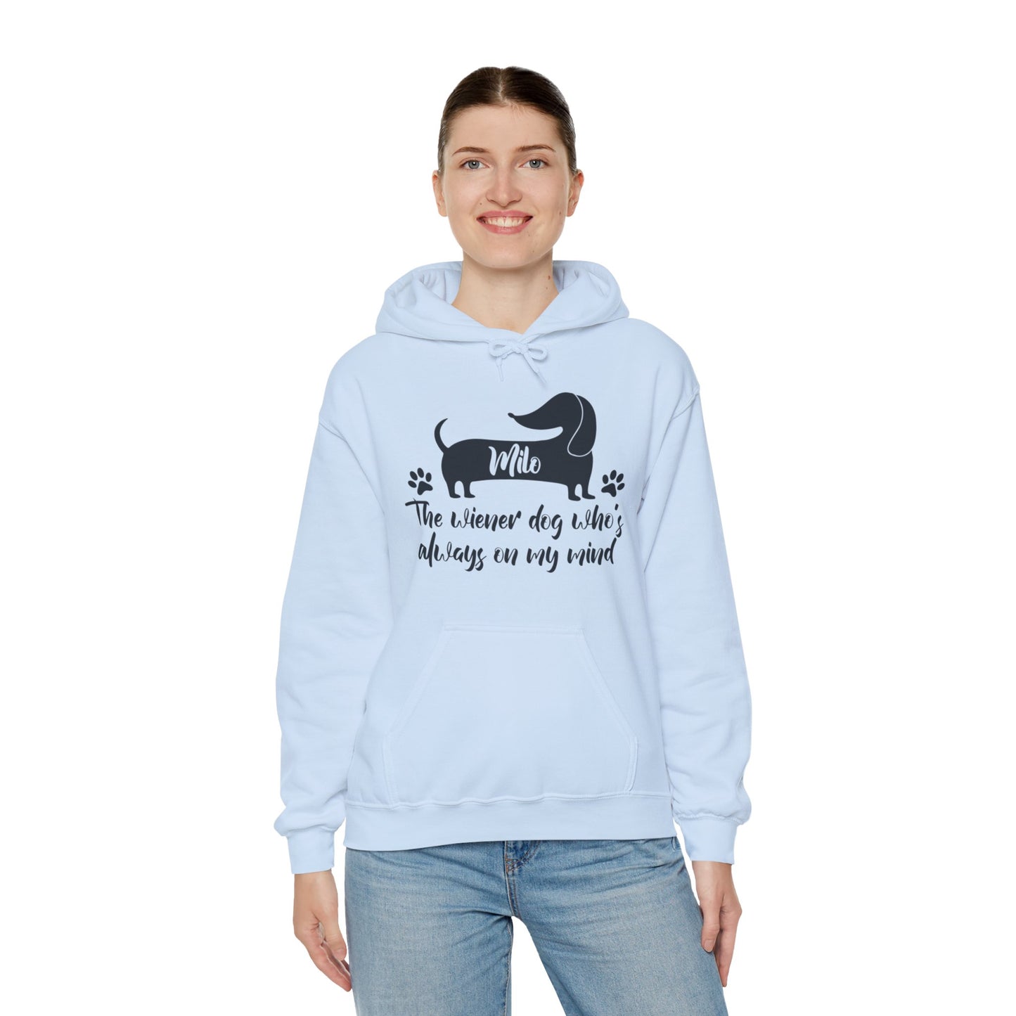 Sudadera con capucha personalizada con nombre de perro salchicha - Sudadera con capucha unisex 