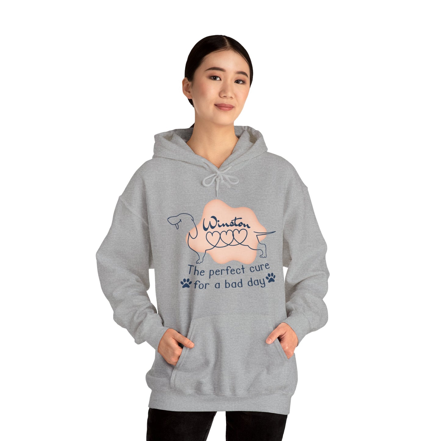 Sudadera con capucha personalizada con nombre de perro salchicha - Sudadera con capucha unisex 