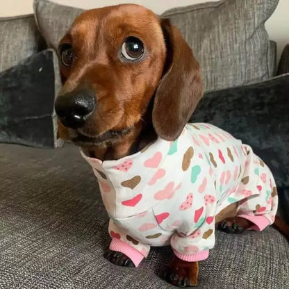 Dachshund pajama jumpsuit, view 7