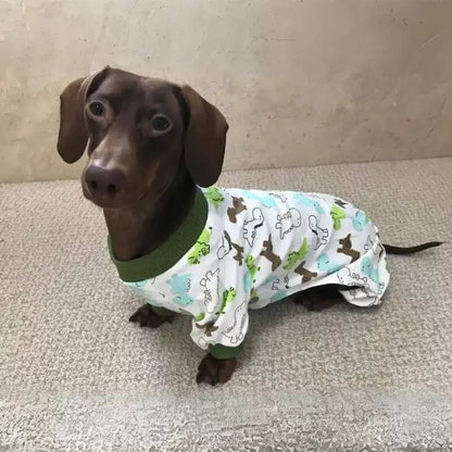Dachshund pajama jumpsuit, view 10